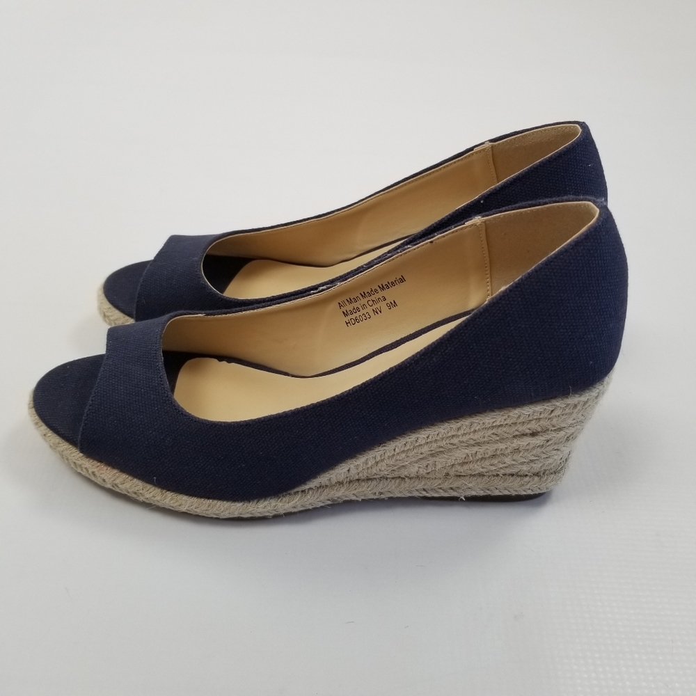 Boston Design Studio Espadrille Wedge Shoes Size 9 - Picture 2 of 10